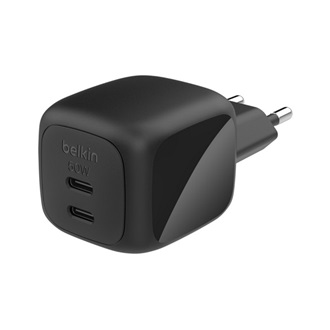 BELKIN BOOSTCHARGE PRO hálózati töltő 2 Type-C aljzat 50W, PD gyorstöltő, FEKETE