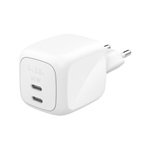 BELKIN BOOSTCHARGE PRO hálózati töltő 2 Type-C aljzat 67W, PD gyorstöltő, FEHÉR