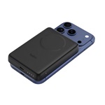 BELKIN BOOSTCHARGE SLIM powerbank Type-C aljzat (10000mAh, 30W, wireless, mágneses, Qi2, LED jelzés) FEKETE
