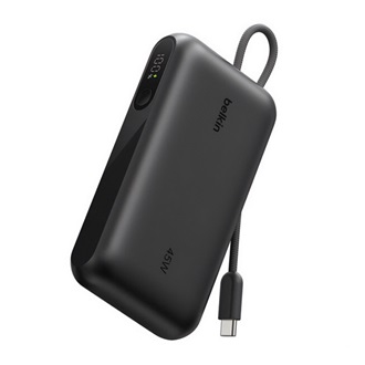 BELKIN BOOSTCHARGE powerbank Type-C aljzat (20000mAh, 45W, LED kijelző + fix Type-C kábel) FEKETE