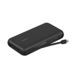 BELKIN BOOSTCHARGE powerbank USB+2 Type-C aljzat (20000mAh, 30W, PD gyorstöltő, LED jelzés + fix Type-C kábel) FEKETE