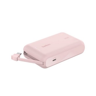 BELKIN BOOSTCHARGE vésztöltő Type-C aljzat 10000mAh, LED jelzés + fix Type-C kábel, RÓZSASZÍN