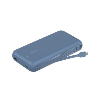 BELKIN BOOSTCHARGE vésztöltő USB+2 Type-C aljzat 20000mAh, LED jelzés + fix Type-C kábel, SÖTÉTKÉK