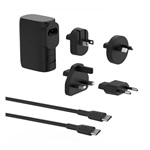 BELKIN BOOST CHARGE HYBRID utazó töltő USB+Type-C aljzat 25W, AU, FEKETE