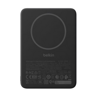 BELKIN BoostCharge Pro powerbank Type-C aljzat (5000mAh, 15W, PD gyorstöltő, LED jelzés, mágneses, Qi) FEKETE