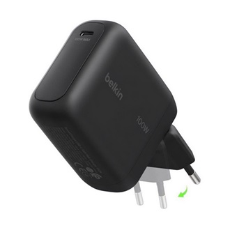 BELKIN BoostCharge hálózati töltő Type-C aljzat (100W, GaN, PD gyorstöltő) FEKETE
