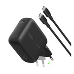 BELKIN BoostCharge hálózati töltő Type-C aljzat (100W, GaN, PD gyorstöltő + Type-C kábel) FEKETE