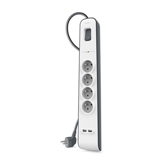 Belkin 4db villásdugó CEE 7/3 (EU) elosztó 2m fehér-szürke