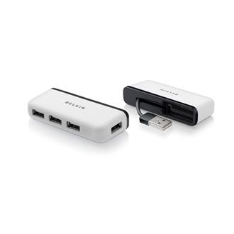 Belkin Ultra-slim Travel 4-portos hub fehér