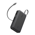 BELKIN UltraCharge powerbank USB+Type-C aljzat (20000mAh, 45W, PD gyorstöltő, LED jelzés + fix Type-C kábel) FEKETE