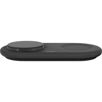 BELKIN asztali töltő 2in1 (15W, gyorstöltő, wireless, Magsafe, Apple Airpods töltő, Qi2) FEKETE