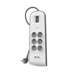 Belkin 6db villásdugó CEE 7/3 (EU) elosztó 2m fehér-szürke