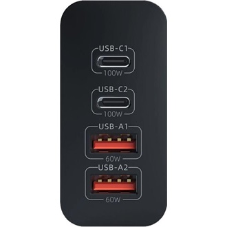 BLITZWOLF BW-S29 hálózati töltő 2 USB+2 Type-C aljzat 120W, PD gyorstöltő, FEKETE