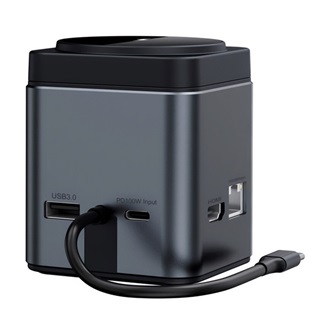 BLITZWOLF Type-C HUB 9in1 elosztó, wireless, FEKETE