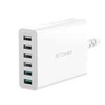 BLITZWOLF hálózati elosztó 6 USB aljzat 60W, PD gyorstöltő 3.0, FEHÉR