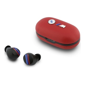 BMW METAL LOGO bluetooth fülhallgató SZTEREO (v5.3, TWS, mikrofon, zajszűrő, IPX5 vízálló + töltőtok) PIROS