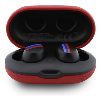 BMW METAL LOGO bluetooth fülhallgató SZTEREO (v5.3, TWS, mikrofon, zajszűrő, IPX5 vízálló + töltőtok) PIROS