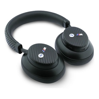 BMW M CARBON METAL LOGO bluetooth fejhallgató SZTEREO (v5.4, mikrofon, zajszűrő, karbon minta) FEKETE