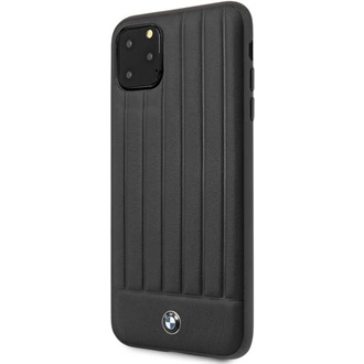 BMW iPhone 11 Pro Max csíkos fekete kemény bőrtok
