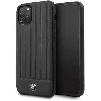 BMW iPhone 11 Pro csíkos fekete kemény bőrtok