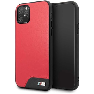 BMW iPhone 11 Pro sima piros kemény műbőrtok