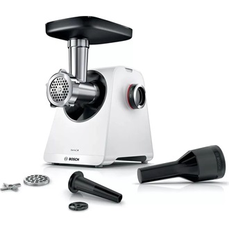 BOSCH MFWS420W Serie 4 MultiPower Húsdaráló, 2,5kg/perc, 1900W, Fehér/Fekete