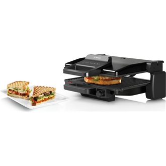 BOSCH TCG3323 Kontaktgrill, 2000W, kivehető grill-lapok, Fekete