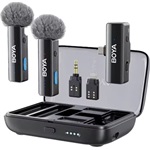 BOYA Mikrofon - BOYALINK V2.0 (Vezeték nélküli, zajszűrés, fekete, Lightning, USB-C)