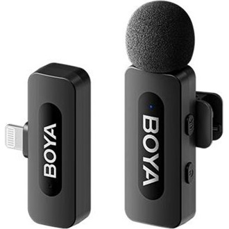 BOYA Mikrofon - BY-V1 V2.0 (Vezeték nélküli, fekete, Lightning)