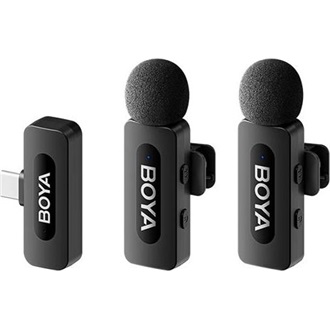 BOYA Mikrofon - BY-V20 V2.0 (Vezeték nélküli, fekete, USB-C)
