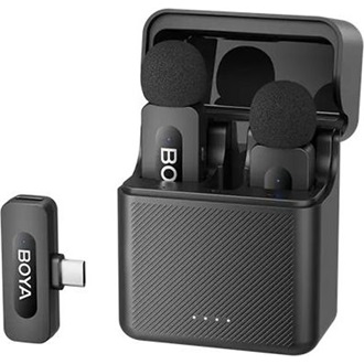 BOYA Mikrofon - BY-V30 (Vezeték nélküli, fekete, 2TX+1RX, USB-C)