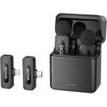BOYA Mikrofon - BY-V3 Combo (Vezeték nélküli, fekete, 2TX+2RX, Lightning, USB-C)