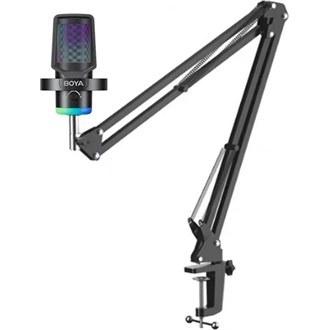BOYA Mikrofon - CastMic G40B (USB, LED, fekete) + Boom Arm állvány