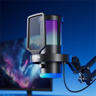BOYA Mikrofon - CastMic G40B (USB, LED, fekete) + Boom Arm állvány