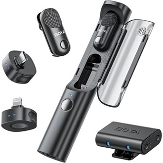BOYA Mikrofon - Magic-02 (Vezeték nélküli, fekete, 2TX+3RX, Lightning, USB-C, 3,5mm)