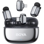 BOYA Mikrofon - mini 2-01-Space Gray ((Vezeték nélküli, AI zajszűrő, szürke, 2TX+2RX, Lightning, USB-C)