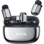 BOYA Mikrofon - mini 2-02-Space Gray (Vezeték nélküli, AI zajszűrő, szürke, 2TX+1RX, USB-C)