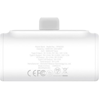 Baseus Compact iPhone 5000mAh Li-ion powerbank fehér
