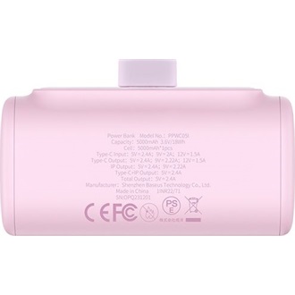 Baseus Compact iPhone 5000mAh Li-ion powerbank rózsaszín