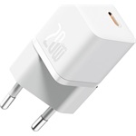 Baseus GaN5 Mini hálózati gyorstöltő 20W, USB Type-C, fehér + 100W USB Type-C, 1m kábel