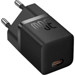Baseus GaN5 Mini hálózati gyorstöltő 30W, USB Type-C, fekete + 100W USB Type-C, 1m kábel