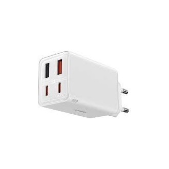 Baseus GaN6 Pro 65W univerzális hálózati töltő adapter fehér +1m 100W kábel