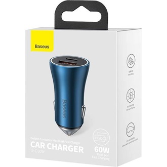 Baseus Golden Contactor Max 60W univerzális autós töltő adapter kék