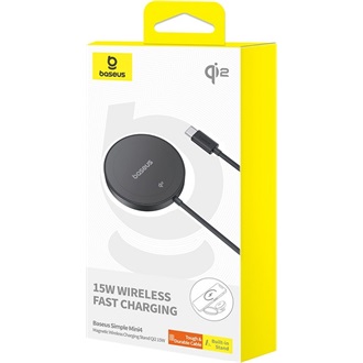 Baseus Simple Mini4 15W univerzális vezeték nélküli töltő adapter fekete
