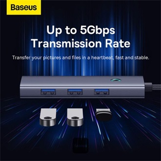 Baseus UltraJoy 5-portos USB-C HDMI hub szürke