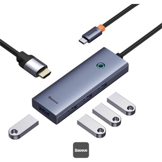 Baseus UltraJoy 5-portos USB-C HDMI hub szürke