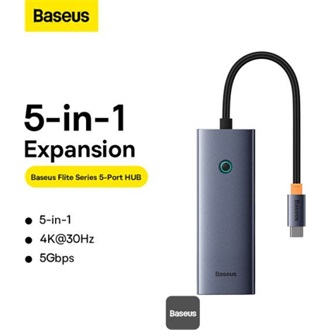 Baseus UltraJoy 5-portos USB-C HDMI hub szürke