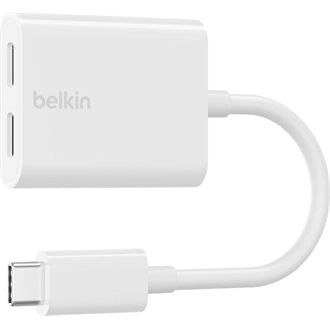 Belkin USB-C -> 2db USB-C M/F adapter 0.1m fehér 60W PD