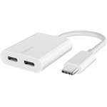 Belkin USB-C -> 2db USB-C M/F adapter 0.1m fehér 60W PD