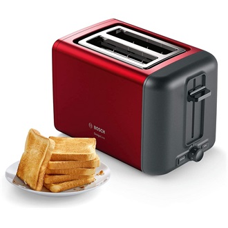 Bosch TAT3P424 DesignLine kenyérpirító 2-szeletes piros-fekete